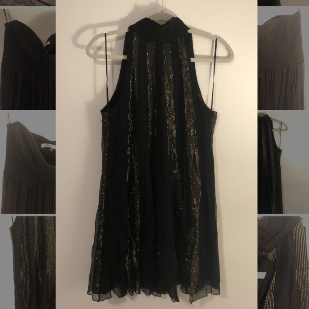 🖤Black and Gold Halter Mini Dress🖤